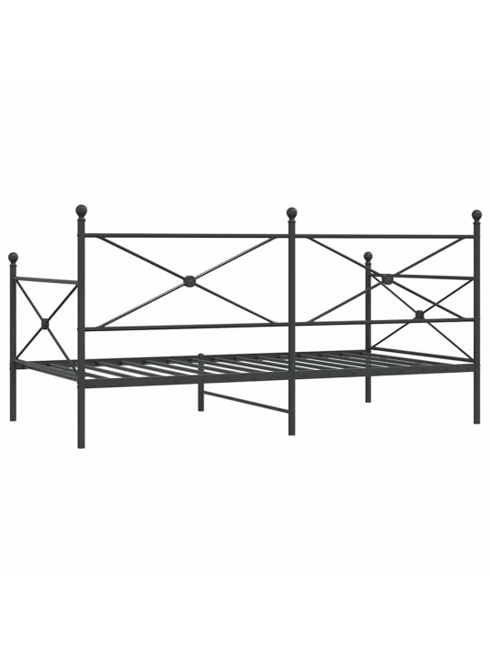 Päiväsänky ilman patjaa musta 100x200 cm teräs