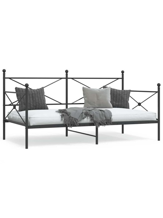 Päiväsänky ilman patjaa musta 100x200 cm teräs