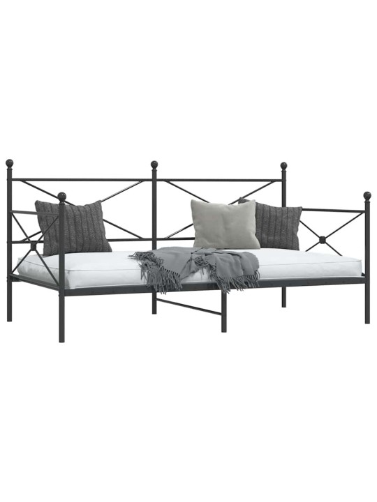 Päiväsänky ilman patjaa musta 107x203 cm teräs