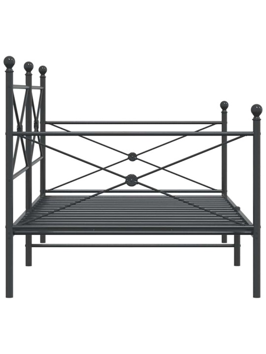 Päiväsänky ilman patjaa musta 107x203 cm teräs