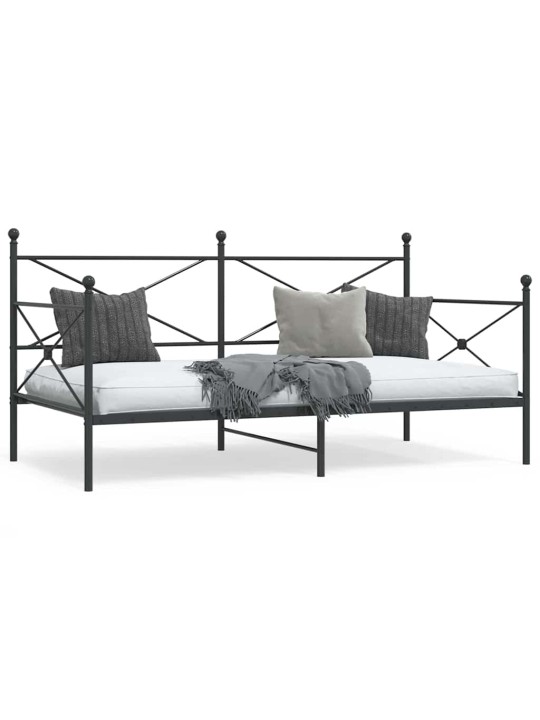 Päiväsänky ilman patjaa musta 107x203 cm teräs