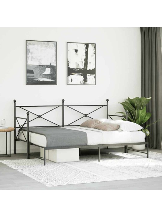 -sohvasänky ilman patjaa musta 75x190 cm teräs