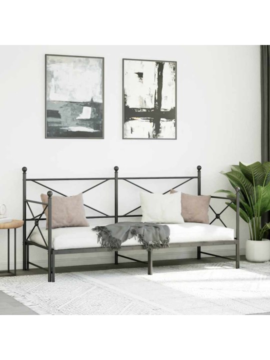 -sohvasänky ilman patjaa musta 75x190 cm teräs
