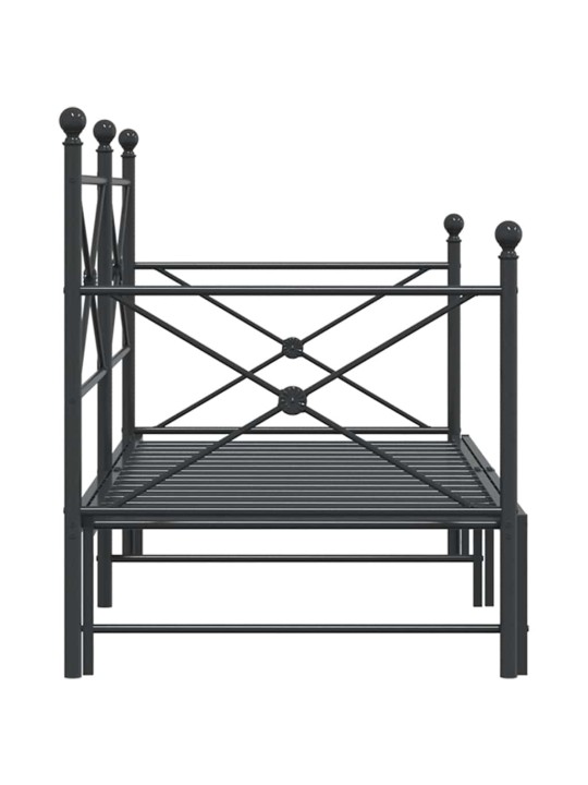 -sohvasänky ilman patjaa musta 75x190 cm teräs