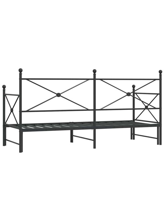 -sohvasänky ilman patjaa musta 75x190 cm teräs
