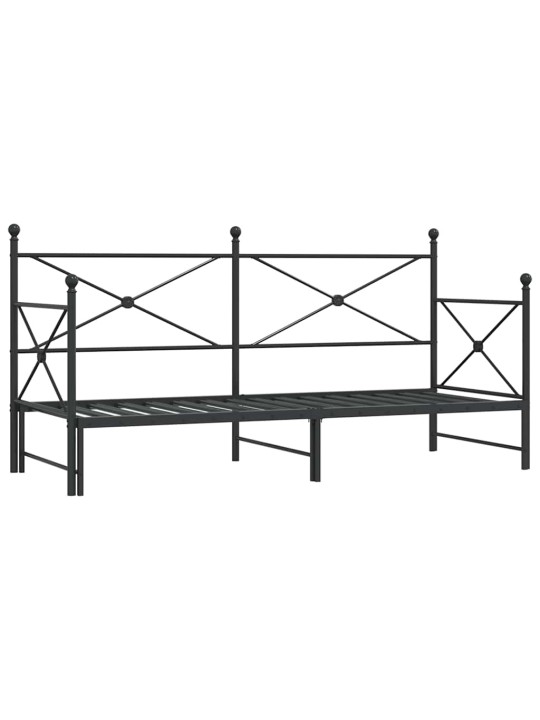 -vuodesohva vyöryllä ilman patjaa musta 80x200 cm teräs