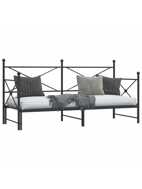 -vuodesohva vyöryllä ilman patjaa musta 80x200 cm teräs