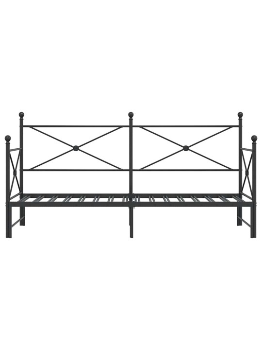 -vuodesohva vyöryllä ilman patjaa musta 80x200 cm teräs