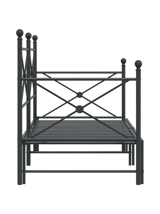 -vuodesohva vyöryllä ilman patjaa musta 80x200 cm teräs