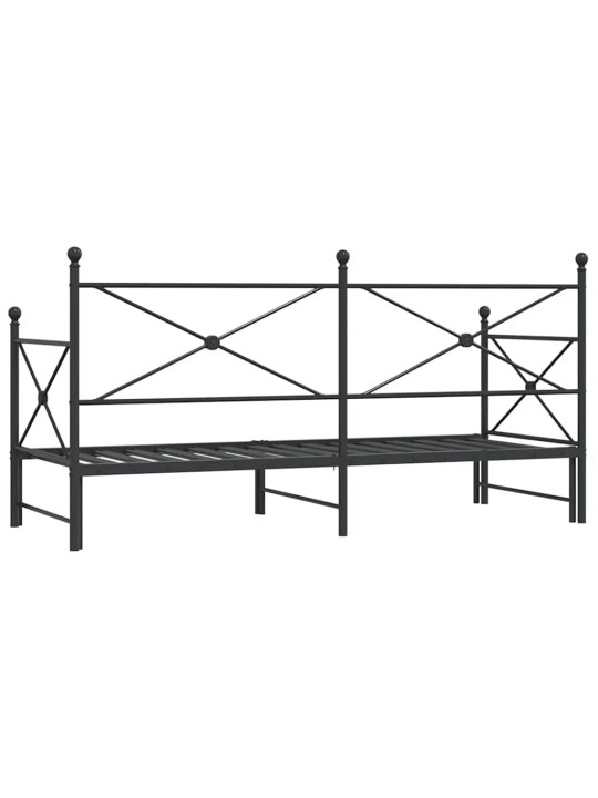 -vuodesohva vyöryllä ilman patjaa musta 80x200 cm teräs