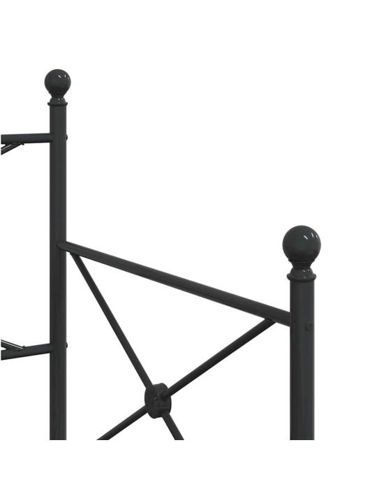 -vuodesohva vyöryllä ilman patjaa musta 80x200 cm teräs