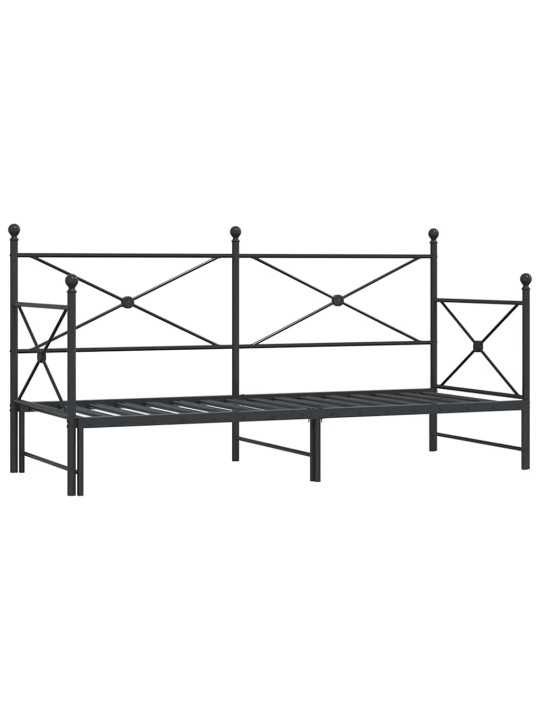 -sohvasänky ilman patjaa musta 90x190 cm teräs