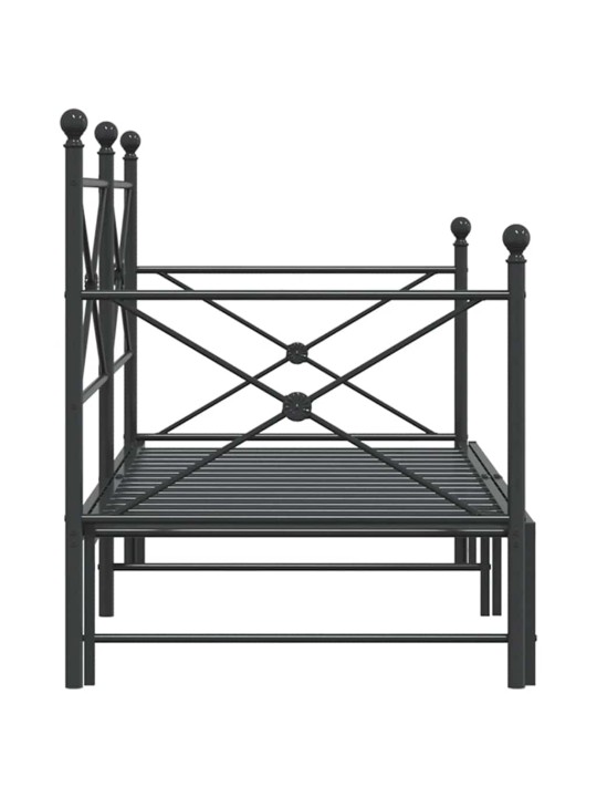 -sohvasänky ilman patjaa musta 90x190 cm teräs