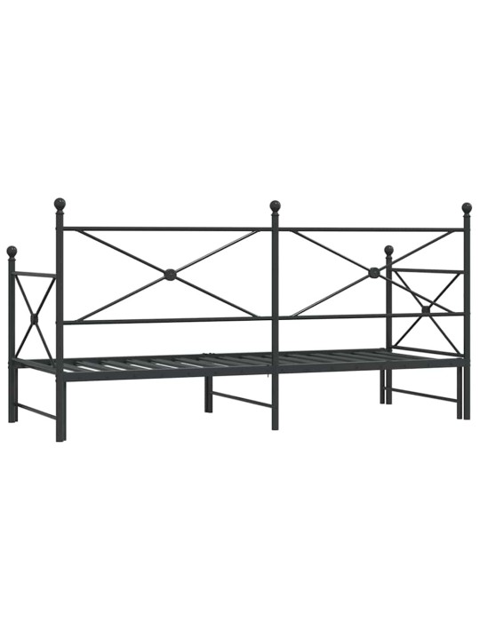 -sohvasänky ilman patjaa musta 90x190 cm teräs