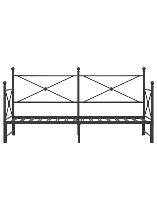 -vuodesohva vyörykkeellä ilman patjaa musta 90x200 cm teräs