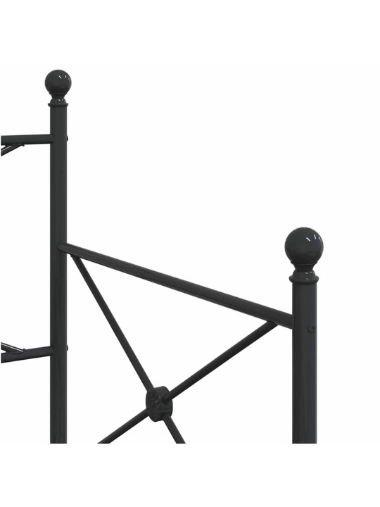 -vuodesohva vyörykkeellä ilman patjaa musta 90x200 cm teräs