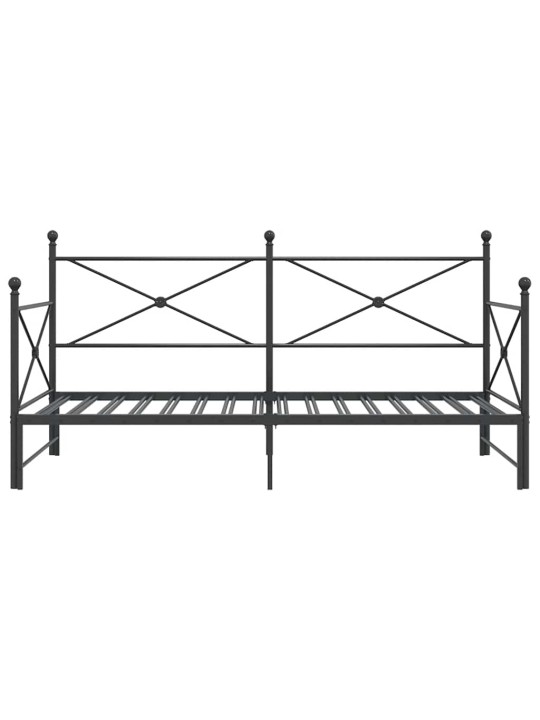 -sohvasänky ilman patjaa musta 100x190 cm teräs