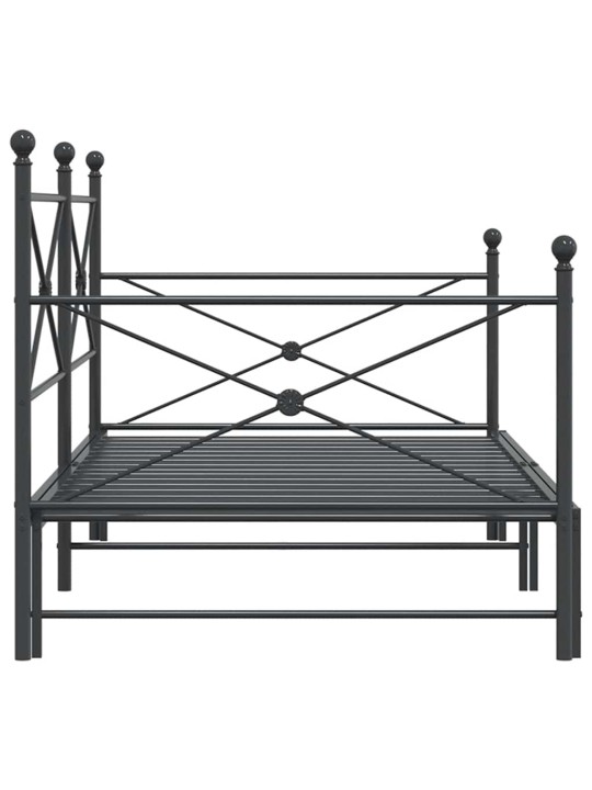 -sohvasänky ilman patjaa musta 100x190 cm teräs