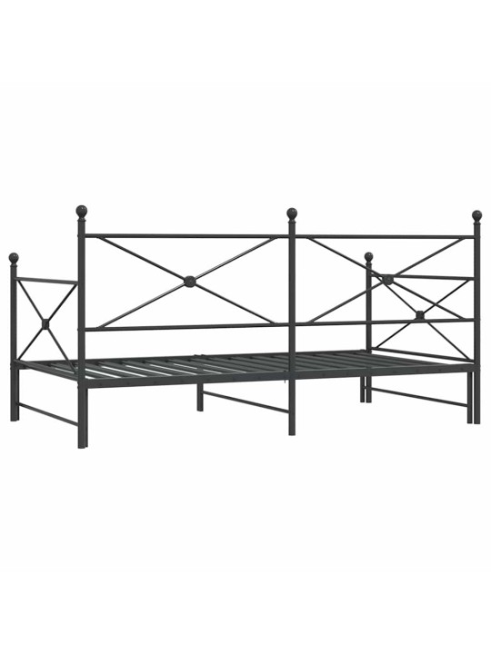 -sohvasänky ilman patjaa musta 100x190 cm teräs