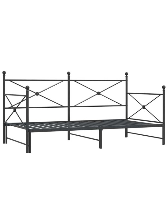 -sohvasänky ilman patjaa musta 100x200 cm teräs
