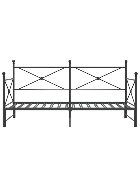 -sohvasänky ilman patjaa musta 100x200 cm teräs