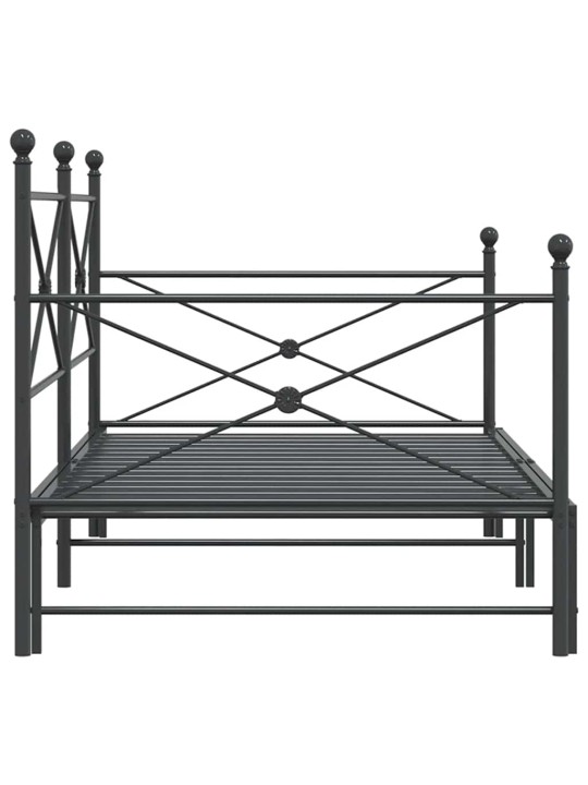-sohvasänky ilman patjaa musta 100x200 cm teräs
