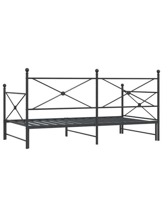 -sohvasänky ilman patjaa musta 100x200 cm teräs