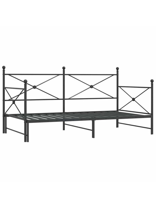 -sohvasänky ilman patjaa musta 107x203 cm teräs