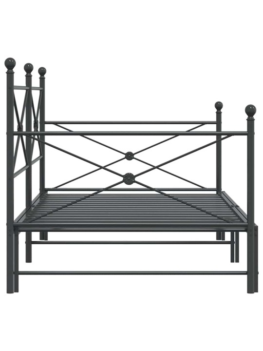 -sohvasänky ilman patjaa musta 107x203 cm teräs