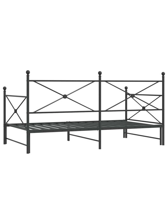 -sohvasänky ilman patjaa musta 107x203 cm teräs
