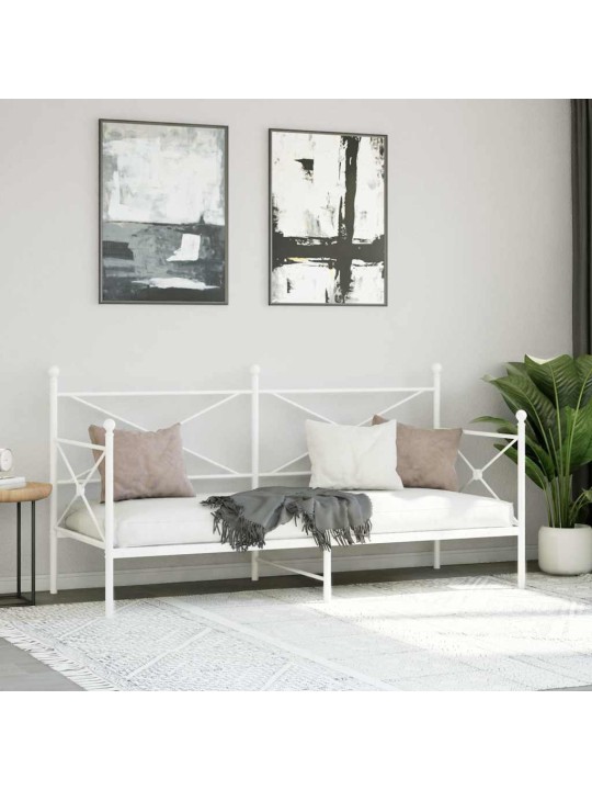 Päiväsänky ilman patjaa valkoinen 75x190 cm teräs