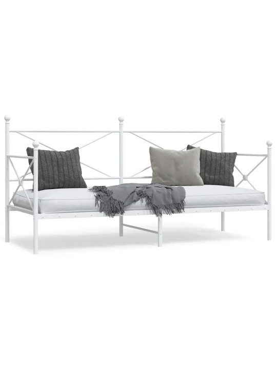 Päiväsänky ilman patjaa valkoinen 75x190 cm teräs