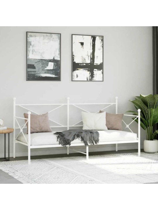 Päiväsänky ilman patjaa valkoinen 90x200 cm teräs