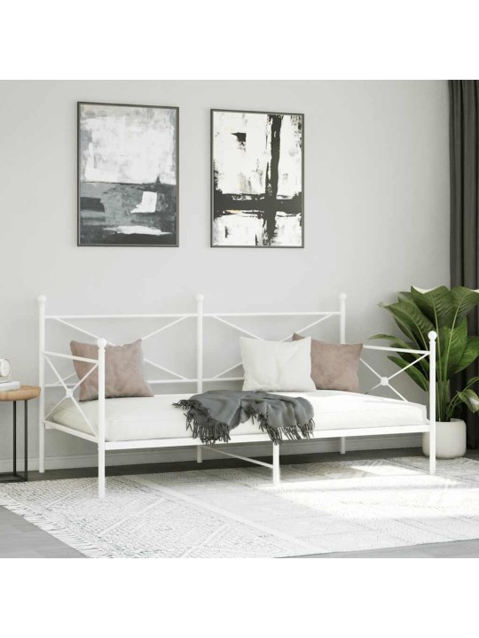 Päiväsänky ilman patjaa valkoinen 100x200 cm teräs