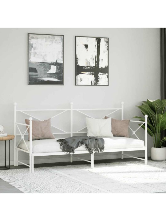 -sohvasänky ilman patjaa valkoinen 90x200 cm teräs
