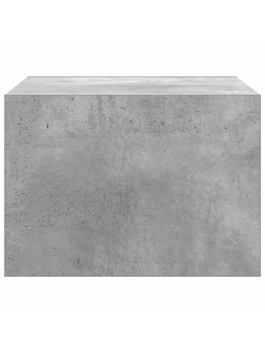 Seinäkiinnitettävä yöpöytä led-valoilla betoninharmaa