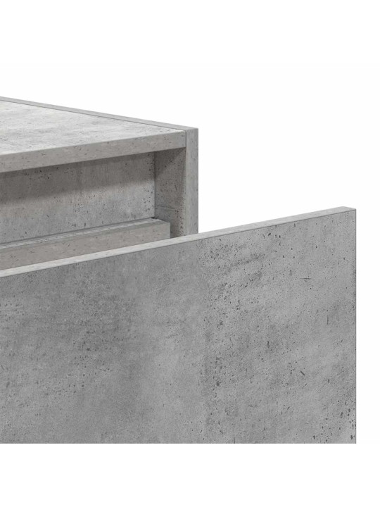 Seinäkiinnitettävä yöpöytä led-valoilla betoninharmaa