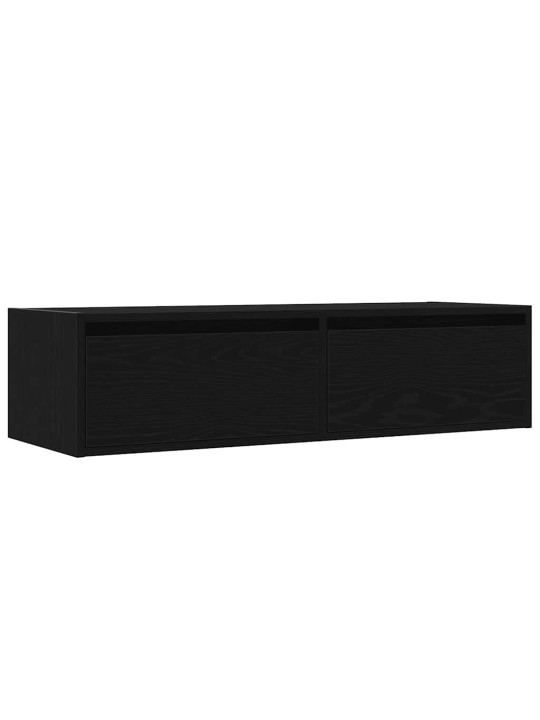 TV-kaappi LED-valoilla musta tammi 100X35,5x25 cm