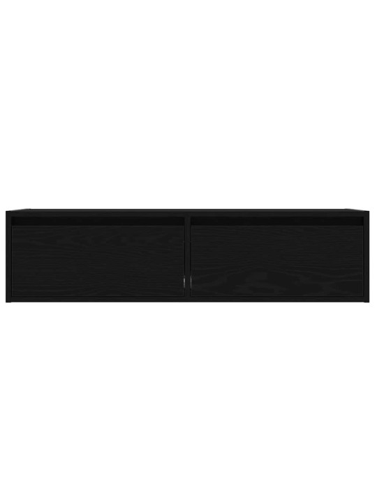 TV-kaappi LED-valoilla musta tammi 100X35,5x25 cm