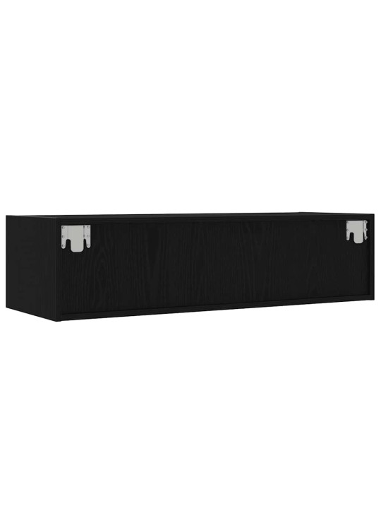 TV-kaappi LED-valoilla musta tammi 100X35,5x25 cm