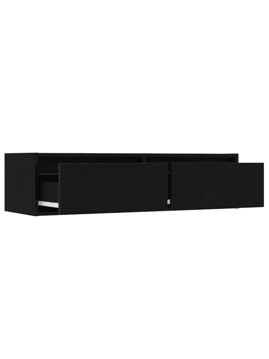 TV-kaappi LED-valoilla musta tammi 100X35,5x25 cm