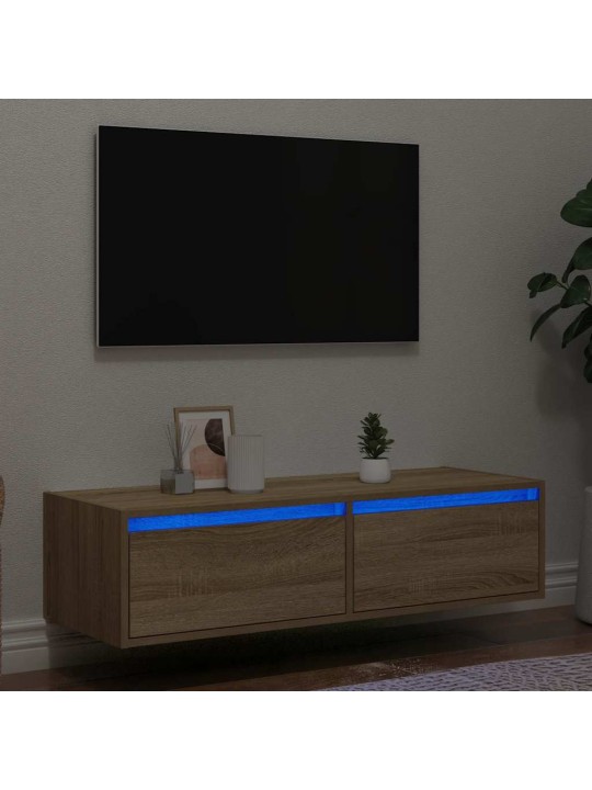 TV-kaappi LED-valoilla sonoma tammi 100X35,5x25 cm