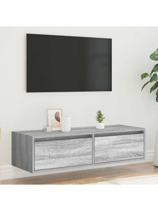 TV-kaappi LED-valoilla harmaa sonoma 100X35,5x25 cm