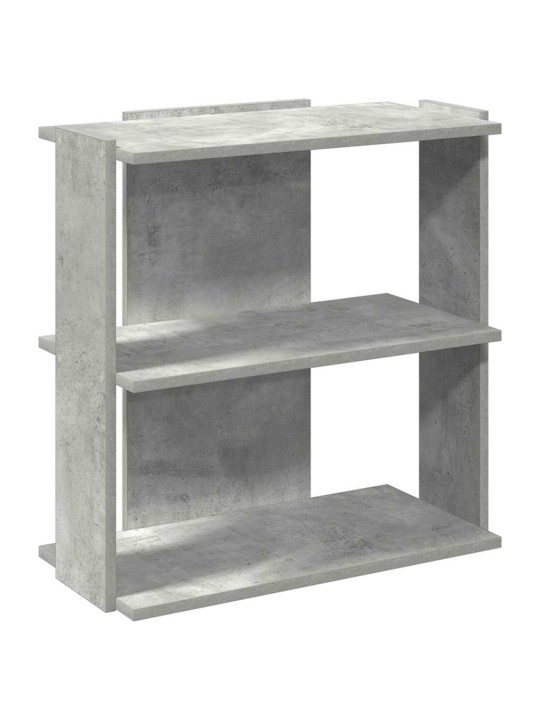 Kirjahylly 3-kerroksinen betoniharmaa 60x30x60 cm tekninen puu