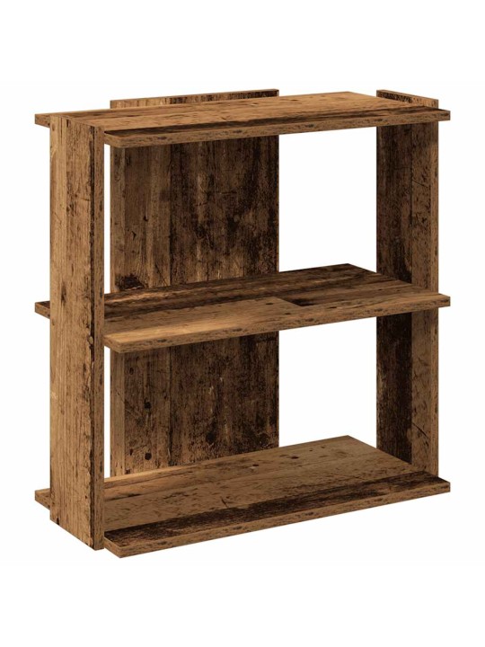 Kirjahylly 3-kerroksinen old wood 60x30x60 cm engineered wood