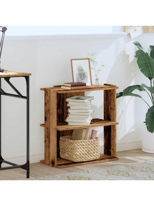 Kirjahylly 3-kerroksinen old wood 60x30x60 cm engineered wood