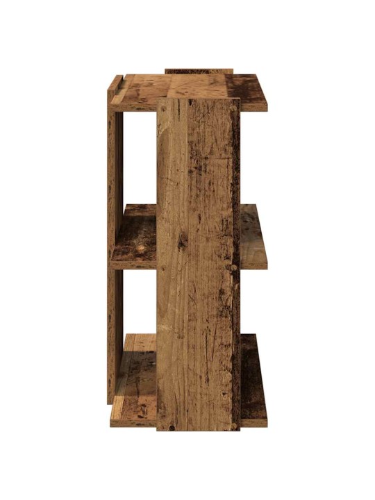 Kirjahylly 3-kerroksinen old wood 60x30x60 cm engineered wood