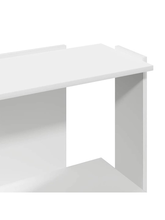 Kirjahylly 3-kerroksinen valkoinen 60x30x80 cm engineered wood