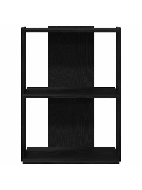Kirjahylly 3-tasoinen musta 60x30x80 cm tekninen puu