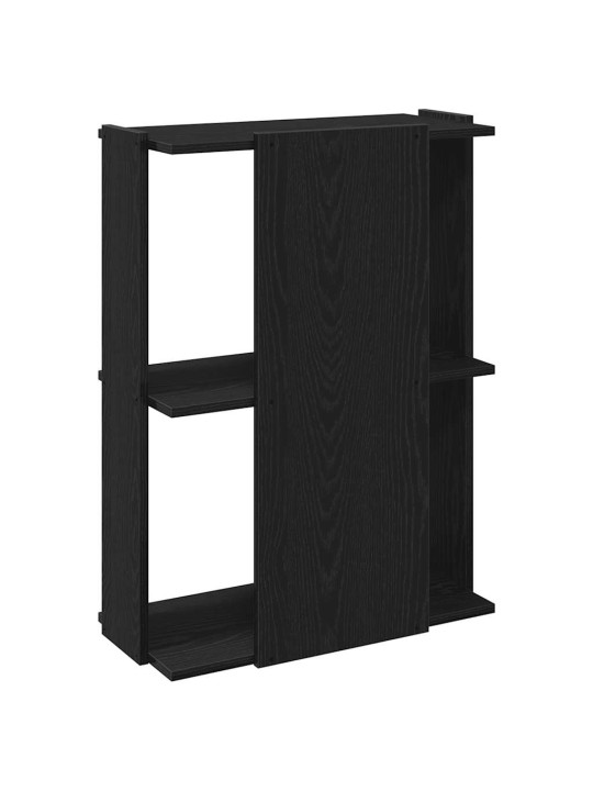 Kirjahylly 3-tasoinen musta 60x30x80 cm tekninen puu